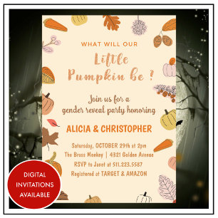 Halloween-Geschlechtsenthüllungs-Einladungen Herbs Einladung