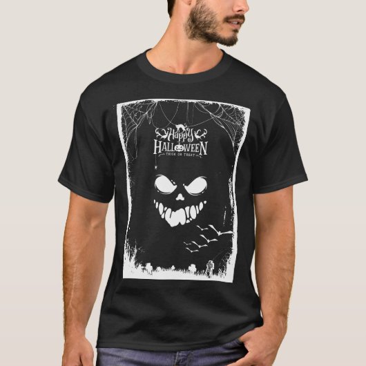 Halloween-Gesicht T-Shirt (Vorderseite)