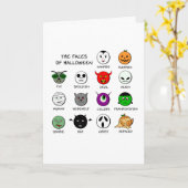 Halloween-Gesichter Karte (Gelbe Blume)