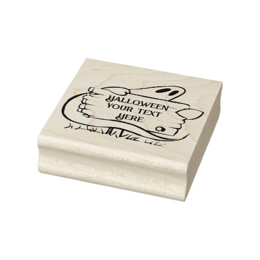 Halloween-Gespenst mit Text-Einladung oder Karte Gummistempel (Stempel)