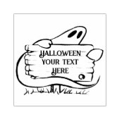 Halloween-Gespenst mit Text-Einladung oder Karte Gummistempel (Prägung)
