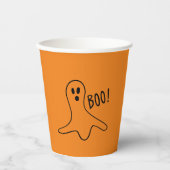Halloween-Gespenst schwarz-orangefarben Spore Pappbecher (Vorderseite)
