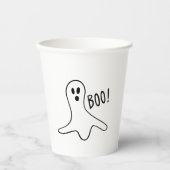 Halloween-Gespenst schwarz-weiß spooky Pappbecher (Vorderseite)