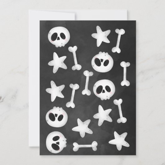 Halloween-Gespenster beängstigend Kindergeburtstag Einladung (Rückseite)