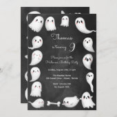 Halloween-Gespenster beängstigend Kindergeburtstag Einladung (Vorne/Hinten)