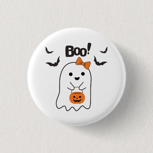 Halloween-Gespenster-Einkauf Button (Vorderseite)