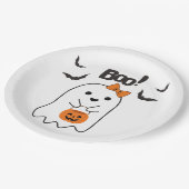 Halloween-Gespenster-Einkauf Pappteller (Schrägansicht)