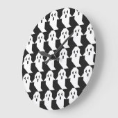 Halloween-Gespenster: geometrisch nahtloses Muster Große Wanduhr (Winkel)
