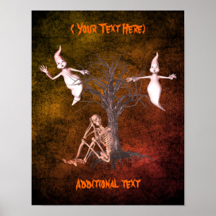 Halloween Gespenster und Skelett Personalisiert Poster