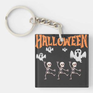 Halloween Gespenster und tanzende Skelette Schlüsselanhänger