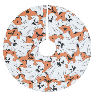Halloween-Gespenster: Vintage Textur. Polyester Weihnachtsbaumdecke