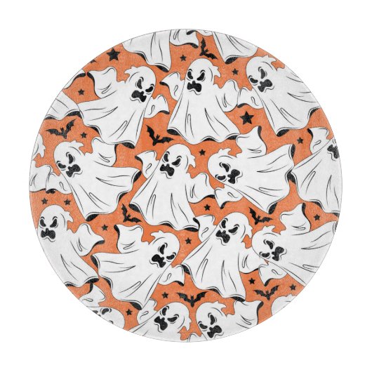 Halloween-Gespenster: Vintage Textur. Schneidebrett (Vorderseite)