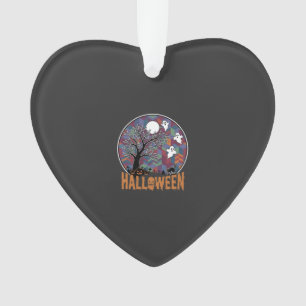 Halloween Gespensterbaum Geister und schwarze Katz Ornament
