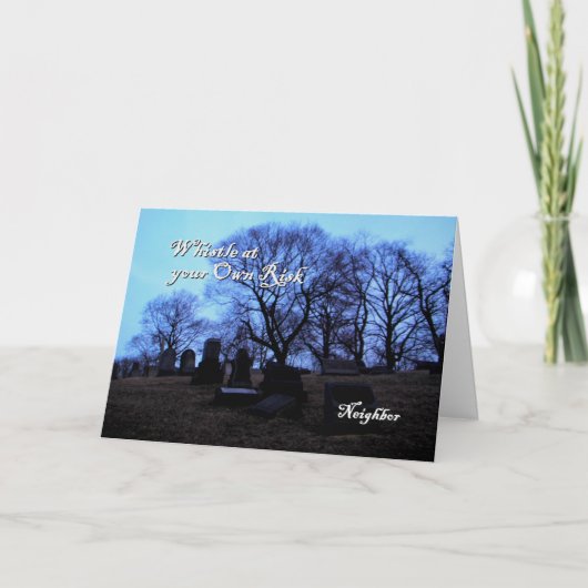 Halloween - gespenstischer Friedhof, für Nachbar Karte (Vorderseite)