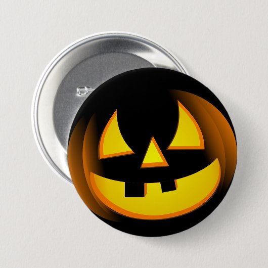 Halloween - gespenstischer Kürbis Button (Vorne & Hinten)