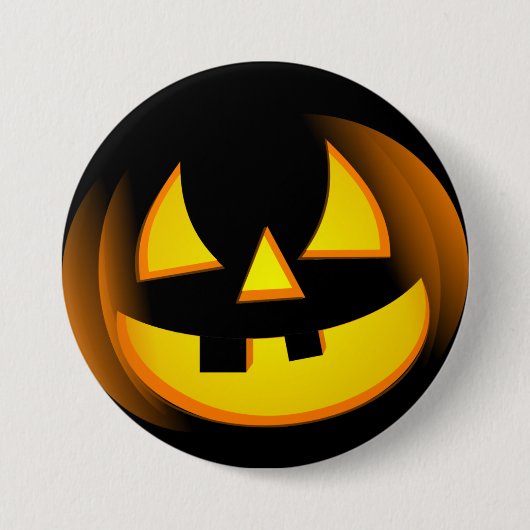 Halloween - gespenstischer Kürbis Button (Vorderseite)