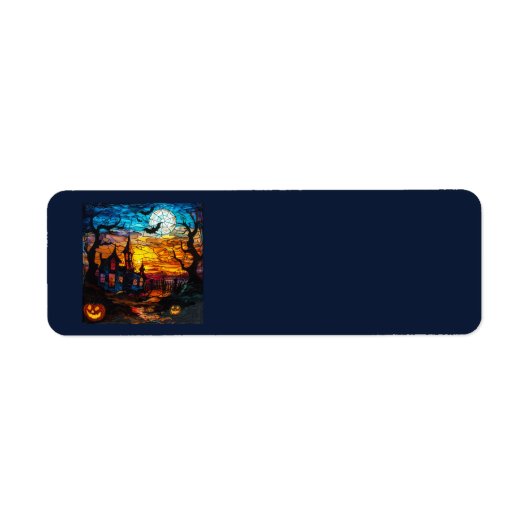 Halloween gesteinigte Glass Art Address Labels (Vorne)