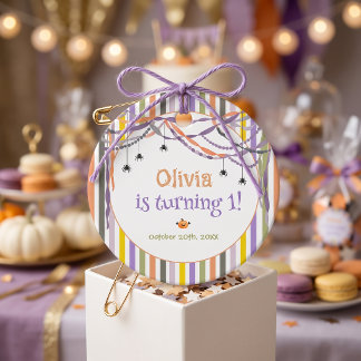 Halloween gestreifte Geburtstagsfeier Papier Geschenkanhänger