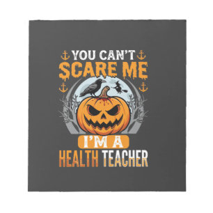 Halloween-Gesundheitslehrer Gruseliger Kürbis Kräh Notizblock