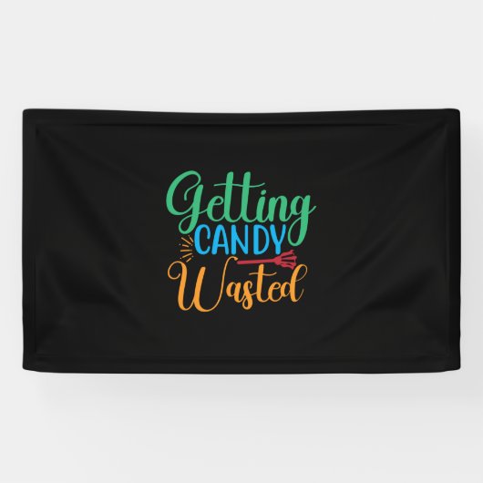 Halloween Getting Candy Wasted Birthday Banner (Horizontal)
