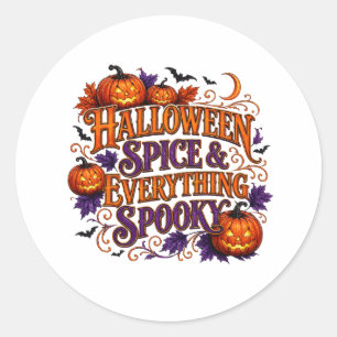 Halloween-Gewürz und alles Gruselige Runder Aufkleber