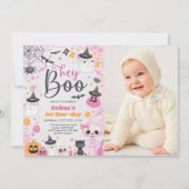 Halloween Ghost 1. Geburtstag Party Foto Einladung (Vorderseite)