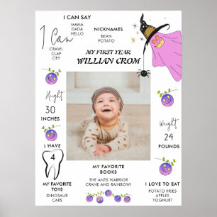 Halloween Ghost 1 Jahr Erster Geburtstag Meilenste Poster