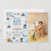 Halloween Ghost 2. Geburtstag Party Foto Einladung (Vorderseite)