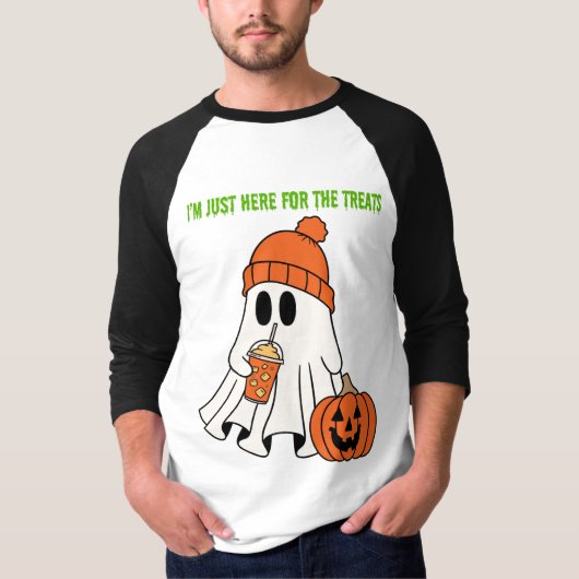 Halloween Ghost 3/4 Sleeve Shirt (Vorderseite)