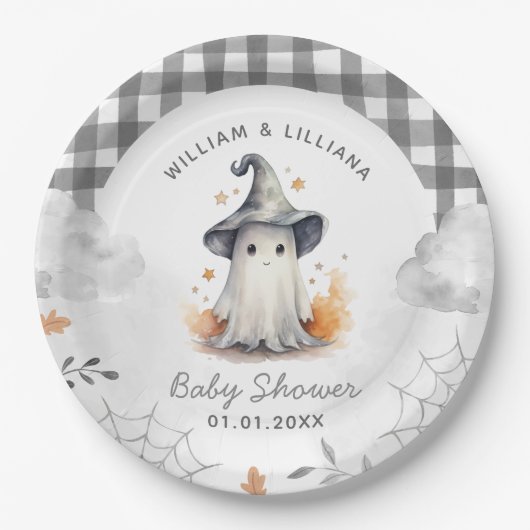 Halloween Ghost Baby Dusche Pappteller (Vorderseite)