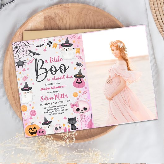 Halloween Ghost Baby Dusche Party Foto Einladung