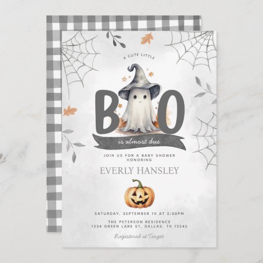 Halloween Ghost Baby Shower Einladung (Vorne/Hinten)