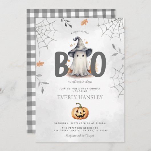 Halloween Ghost Baby Shower Einladung (Vorne/Hinten)