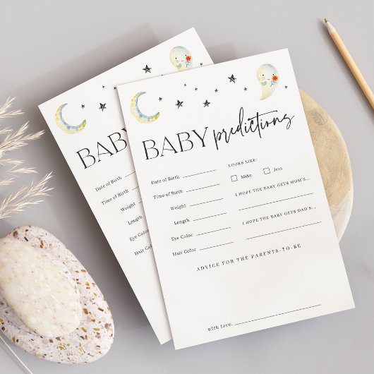 Halloween Ghost Baby Shower Predications Game Shee Flyer