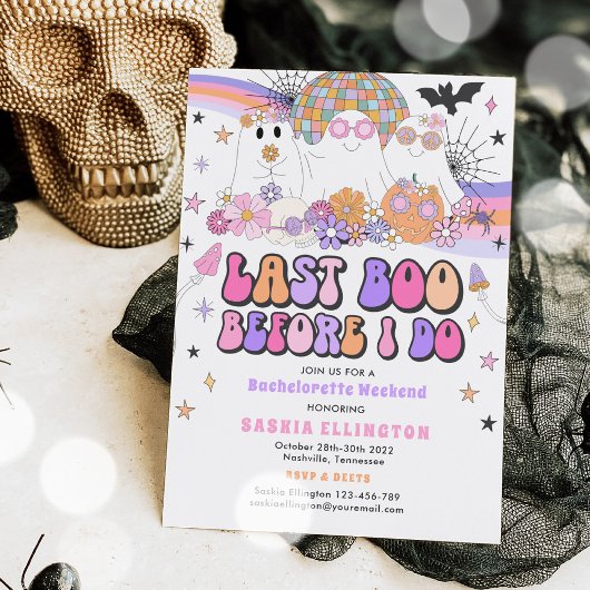 Halloween Ghost Bachelorette Letzter Boo, bevor ic Einladung