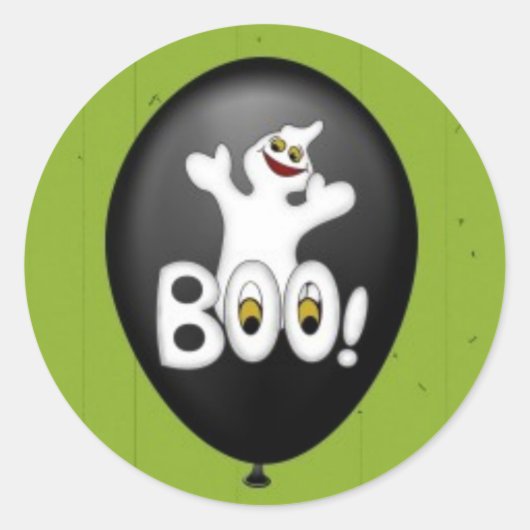 Halloween Ghost Balloon-Aufkleber Runder Aufkleber (Vorderseite)