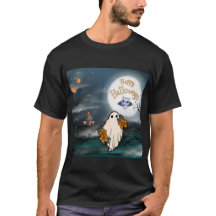 Halloween Ghost Bat Spiders T - Shirt