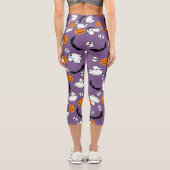 Halloween Ghost Bats Skull Pumpkin Capri Leggings (Rückseite)
