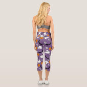 Halloween Ghost Bats Skull Pumpkin Capri Leggings (Rückseite)