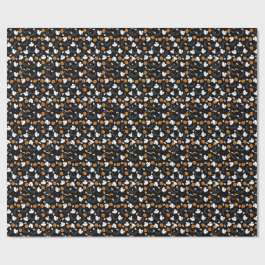 Halloween Ghost Bats Skull Pumpkin Geschenkpapier (Flach)