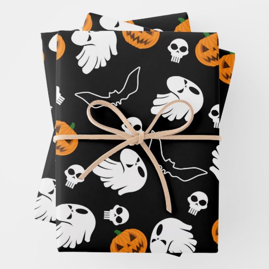 Halloween Ghost Bats Skull Pumpkin Geschenkpapier Set (Beispiel)
