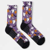 Halloween Ghost Bats Skull Pumpkin Socken (Rechts)
