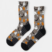 Halloween Ghost Bats Skull Pumpkin Socken (Links)