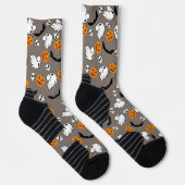 Halloween Ghost Bats Skull Pumpkin Socken (Rechts)