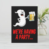 Halloween Ghost Beer Pun Einladung (Stehend Vorderseite)