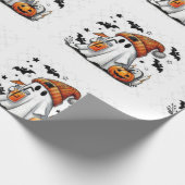 Halloween Ghost begeistert Herbstwochen Geschenkpapier (Ecke)