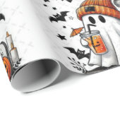 Halloween Ghost begeistert Herbstwochen Geschenkpapier (Rolleneckpunkt)