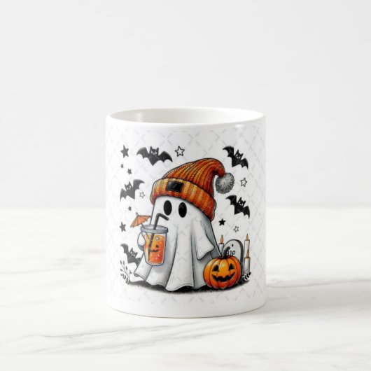 Halloween Ghost begeistert Herbstwochen Kaffeetasse (Mittel)