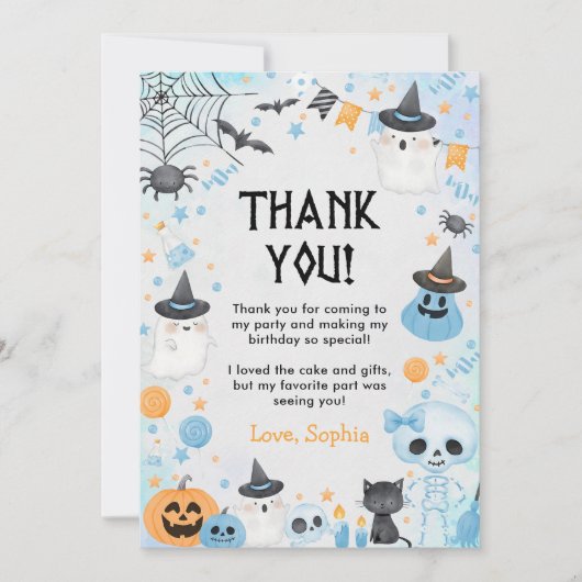 Halloween Ghost Birthday Dankeskarte (Vorderseite)