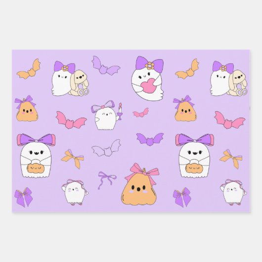 Halloween Ghost Birthday Geschenkpapier Set (Vorderseite)